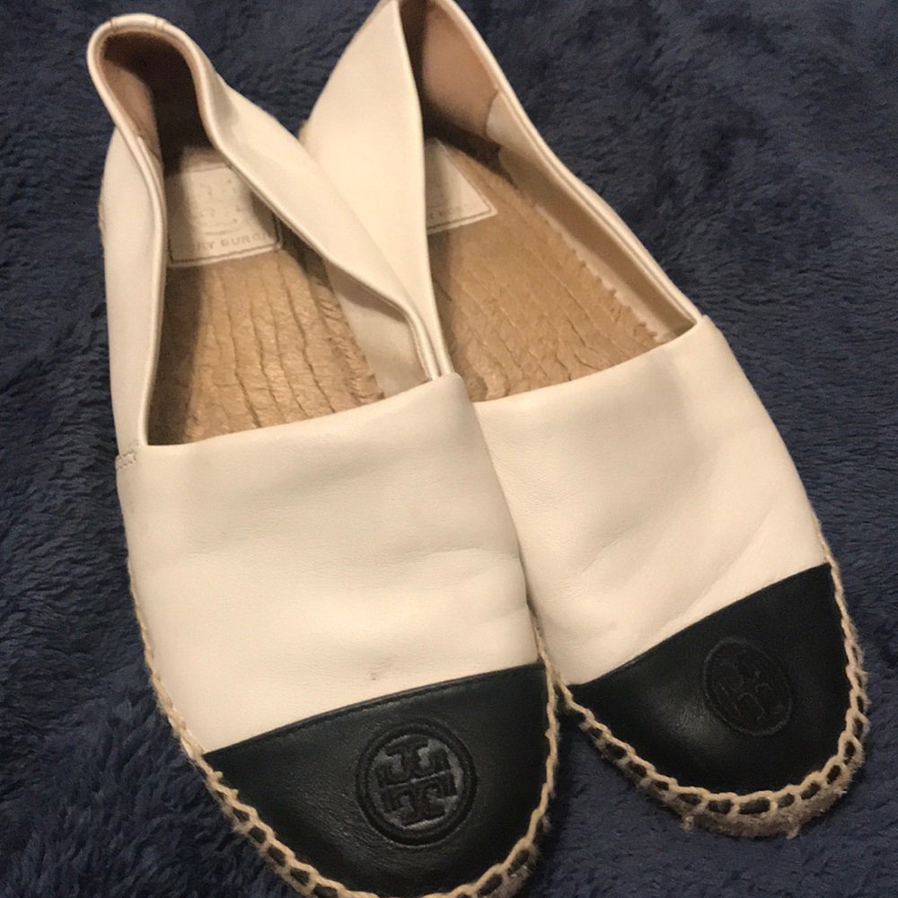 leather color block Tory Burch espadrilles